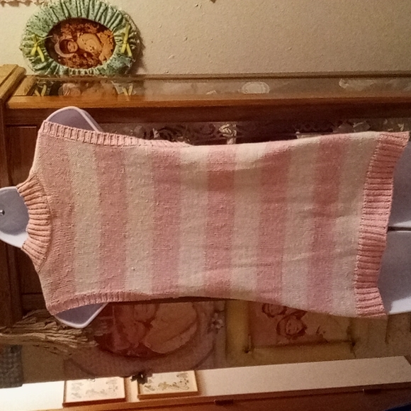 Vintage 80's,Pink & White Striped,Lightweight,TurtleNeck Summer Knit  Top💕 - Picture 6 of 8